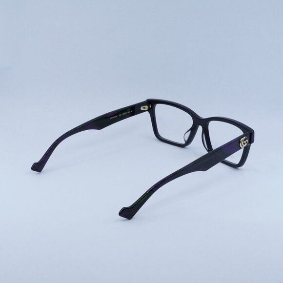 🕶️ New Gucci GG1476OK 003 Eyeglasses - Black/Purple And Green Havana Frame - Picture 8 of 9